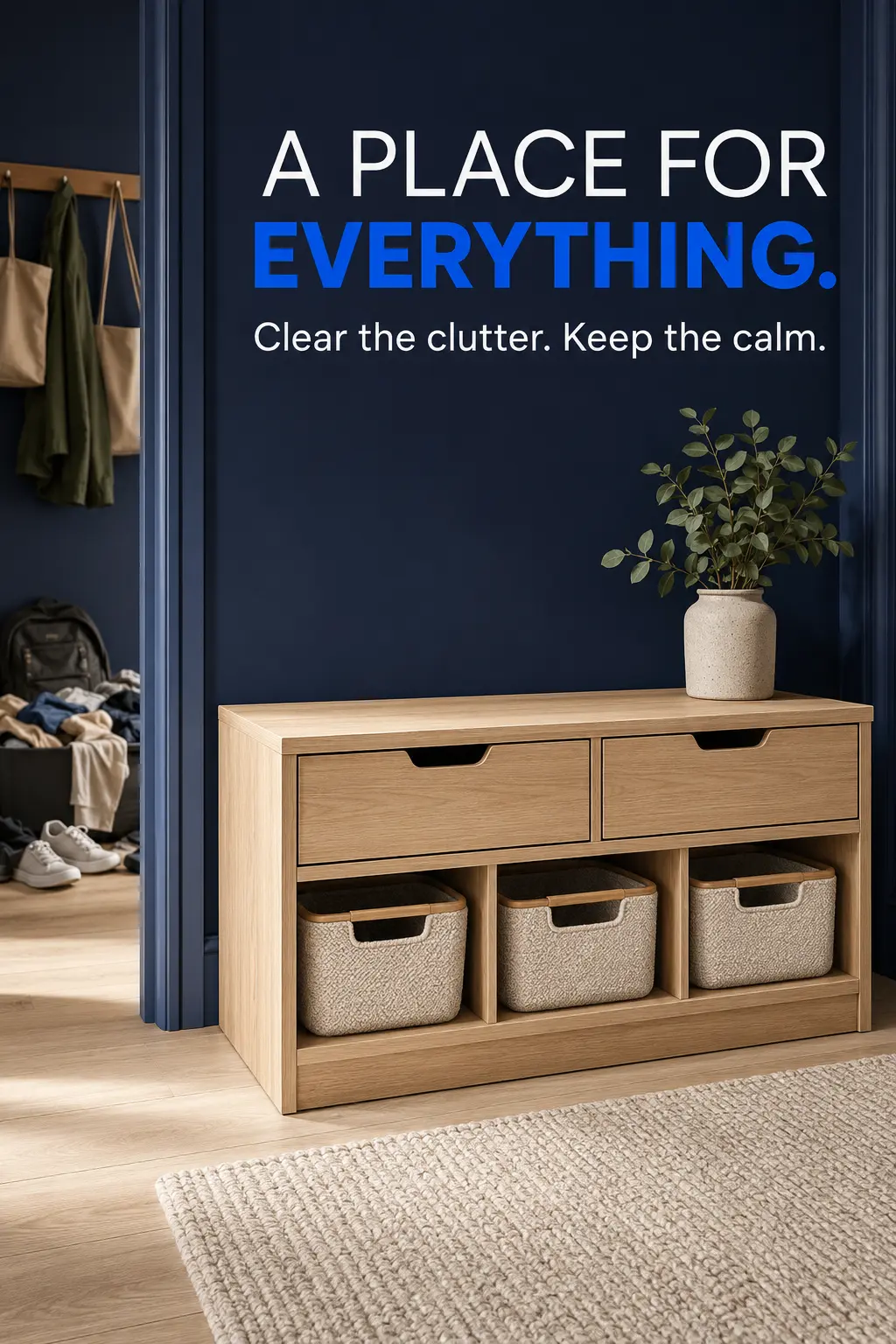 Modular hallway storage advertising concept
